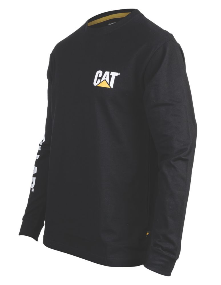 Image of CAT Trademark Banner Long Sleeve T-Shirt Black XXXX Large 58-60" Chest 