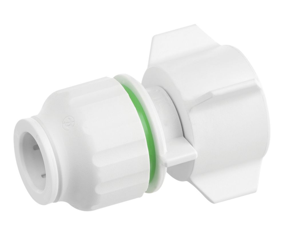 Image of Flomasta Twistloc SRSU6765M Plastic Push-Fit Straight Tap Connector 15mm x 3/4" 2 Pack 
