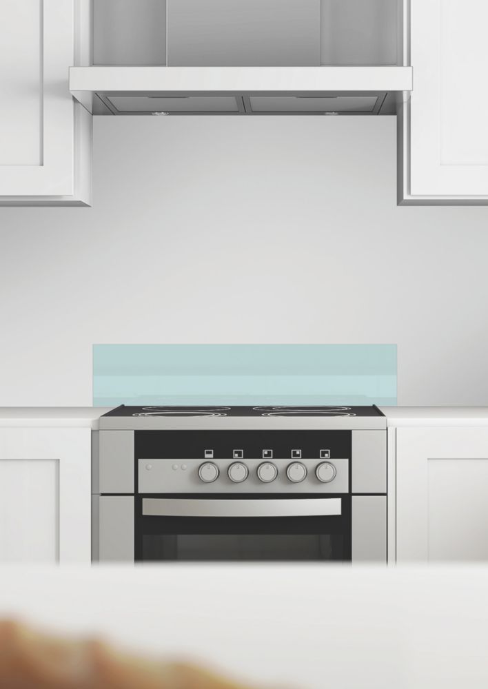 Image of Splashwall Mist Blue Upstand 6mm x 200mm x 600mm 