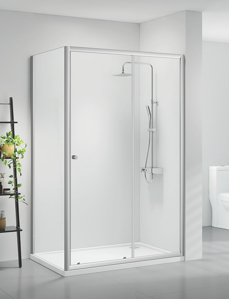 Image of Triton Neo Six Framed Rectangular Sliding Door Shower Enclosure Reversible Chrome 1000mm x 800mm x 1850mm 