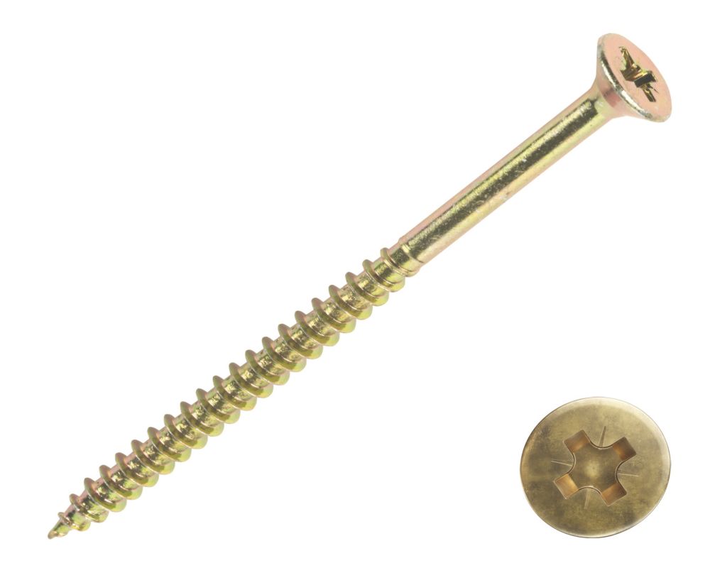 Image of Goldscrew PZ Double-Countersunk Self-Tapping Multipurpose Screws 6mm x 80mm 100 Pack 