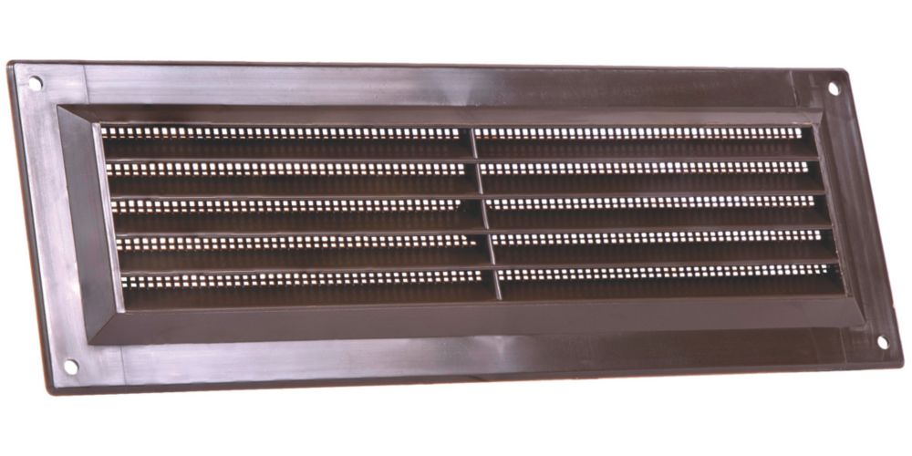 Image of Map Vent Fixed Louvre Vent with Flyscreen Brown 229mm x 76mm 