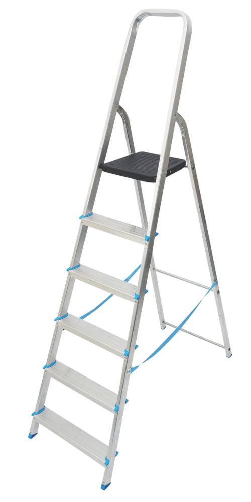 Image of Mac Allister Aluminium 6-Treads Stepladder 1.27m 
