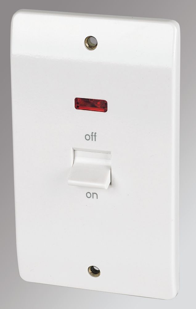 Image of MK Logic Plus 50A 2-Gang DP Control Switch White with Neon 