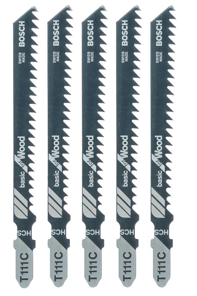 Image of Bosch T111C Wood Jigsaw Blades 100mm 5 Pack 
