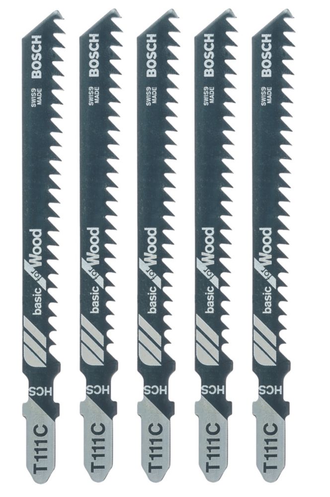Image of Bosch T111C Wood Jigsaw Blades 100mm 5 Pack 