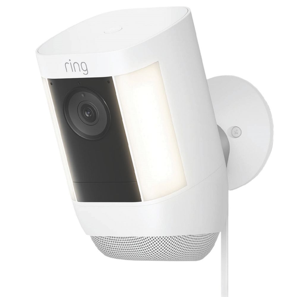 Image of Ring Spotlight Cam Pro White Wireless 1080p Outdoor Smart Camera with Spotlight with PIR Sensor 