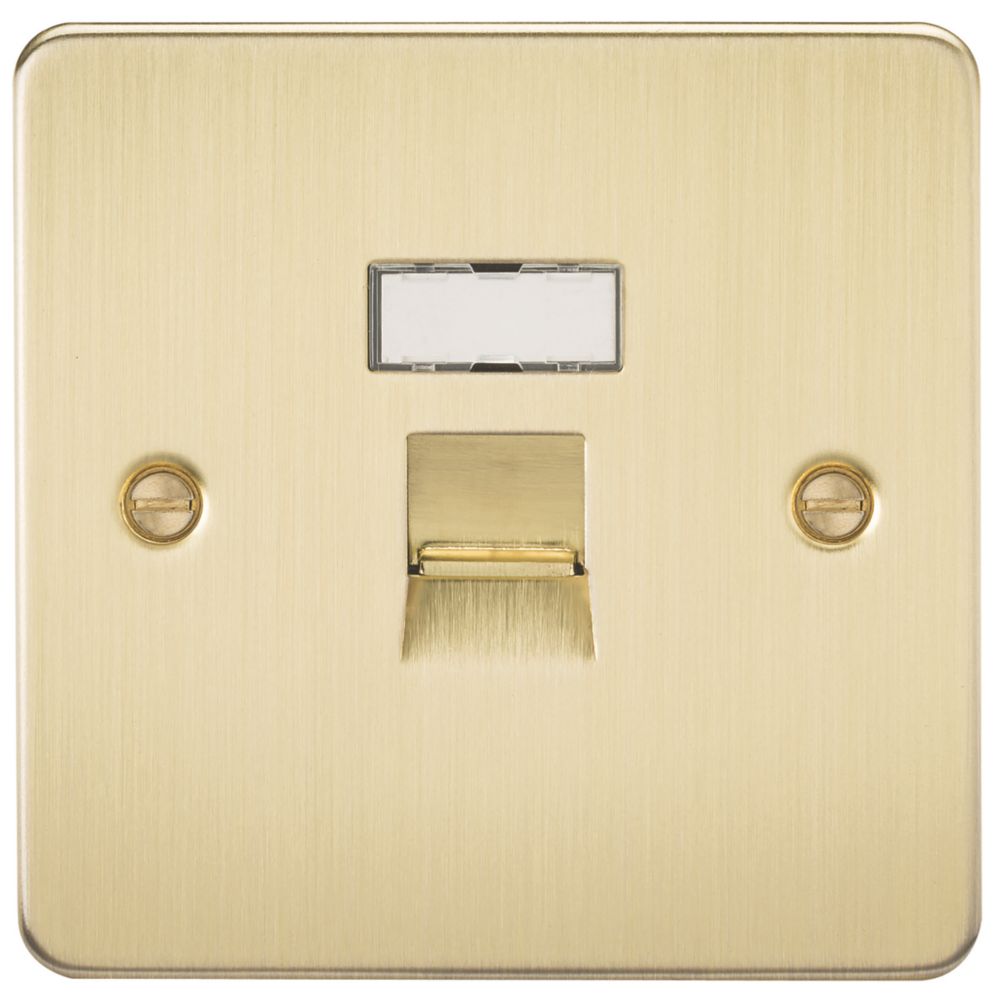 Image of Knightsbridge RJ45 Ethernet Socket Brushed Brass 