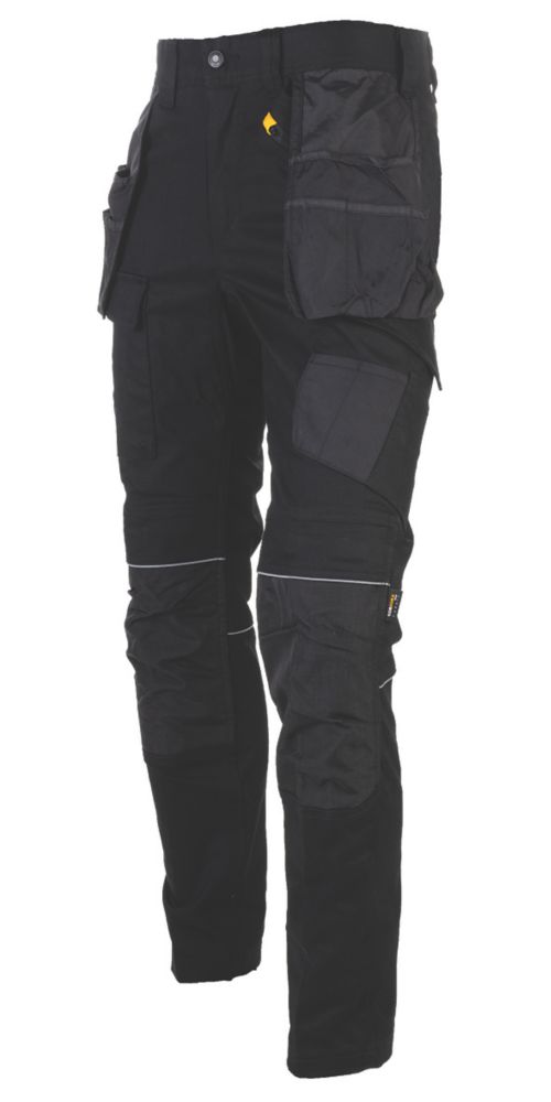 Image of CAT Stretch Pocket Trousers Black 32" W 32" L 