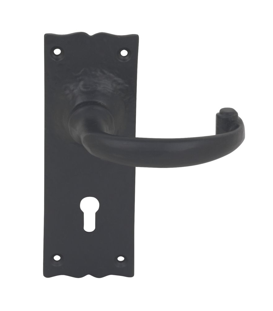 Image of Smith & Locke Regal LoB Lock Door Handles Pair Black 