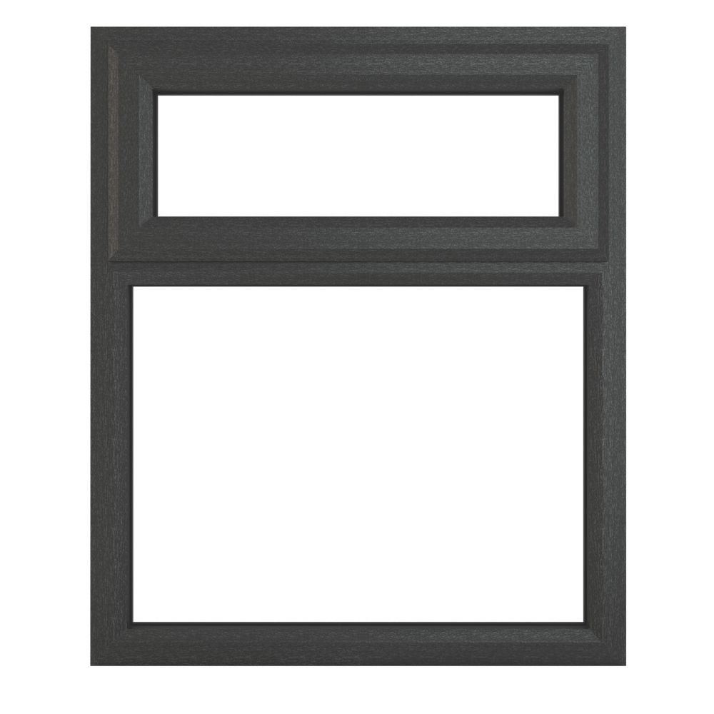 Image of Crystal Top Opening Clear Double-Glazed Casement Anthracite on White uPVC Window 905mm x 965mm 