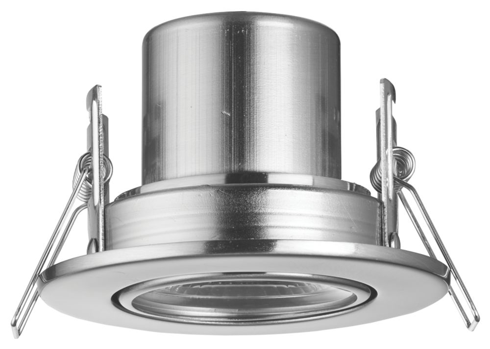 Image of LAP Cosmoseco Tilt Fire Rated LED Downlight Satin Nickel 5.8W 450lm 