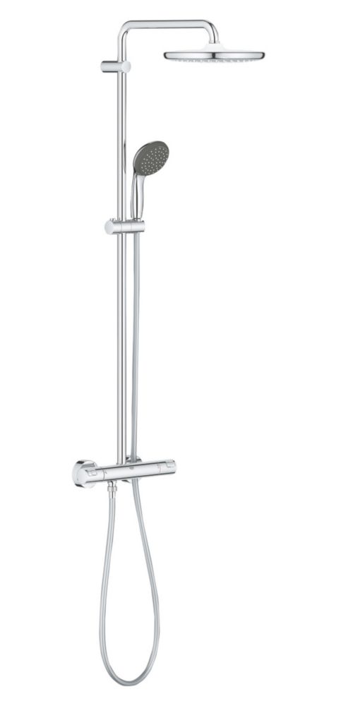 Image of Grohe Vitalio Start 250 HP Rear-Fed Exposed Chrome Thermostatic Shower System 