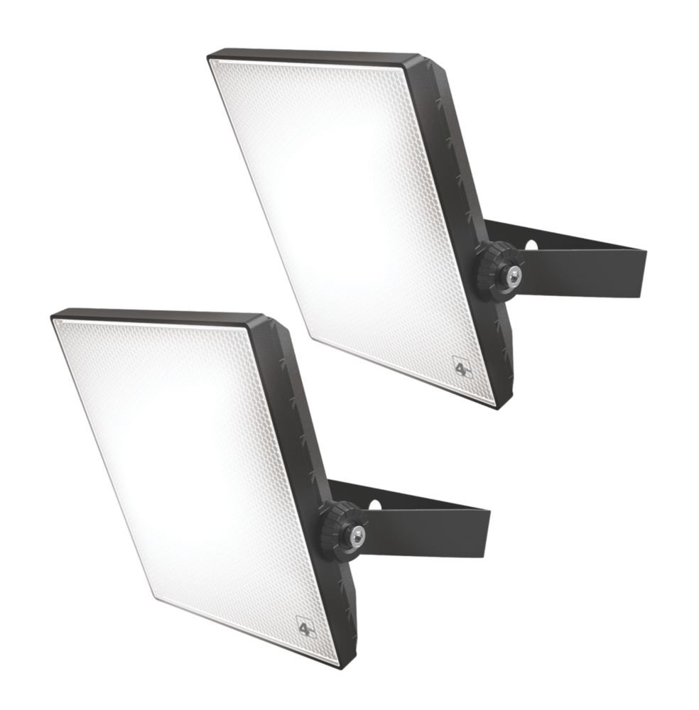 Image of 4lite Outdoor LED Floodlight Black 20W 1581lm 2 Pack 