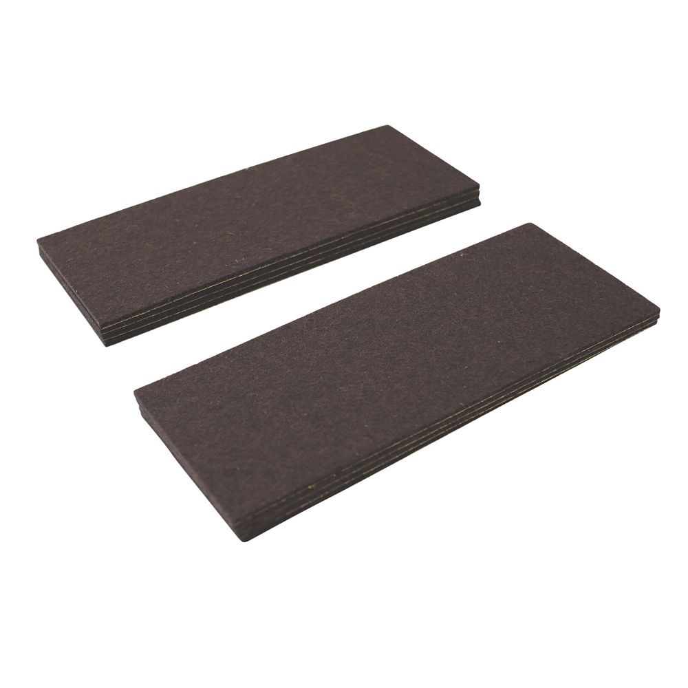 Image of Brown Rectangular Self-Adhesive Felt Pads 200mm x 80mm 20 Pack 