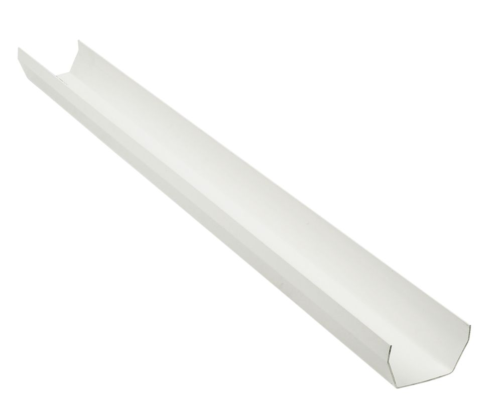 Image of FloPlast Square Line Square Gutter White 114mm x 3m 6 Pack 