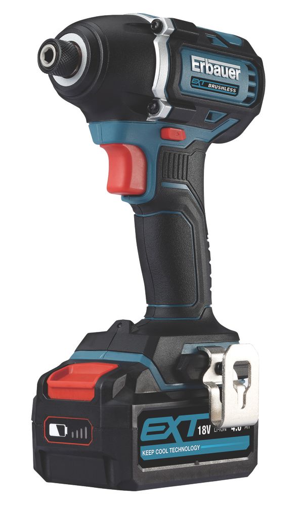Image of Erbauer EID18-Li 18V 1 x 4.0Ah Li-Ion EXT Brushless Cordless Impact Driver 