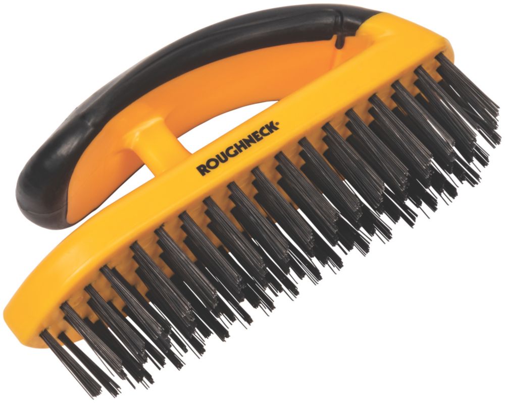 Image of Roughneck Soft-Grip Block Wire Brush With Handle 