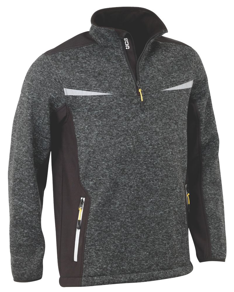 Image of JCB Elmhurst Jumper w/ Hi-Vis Flashes Grey Marl Large 46" Chest 