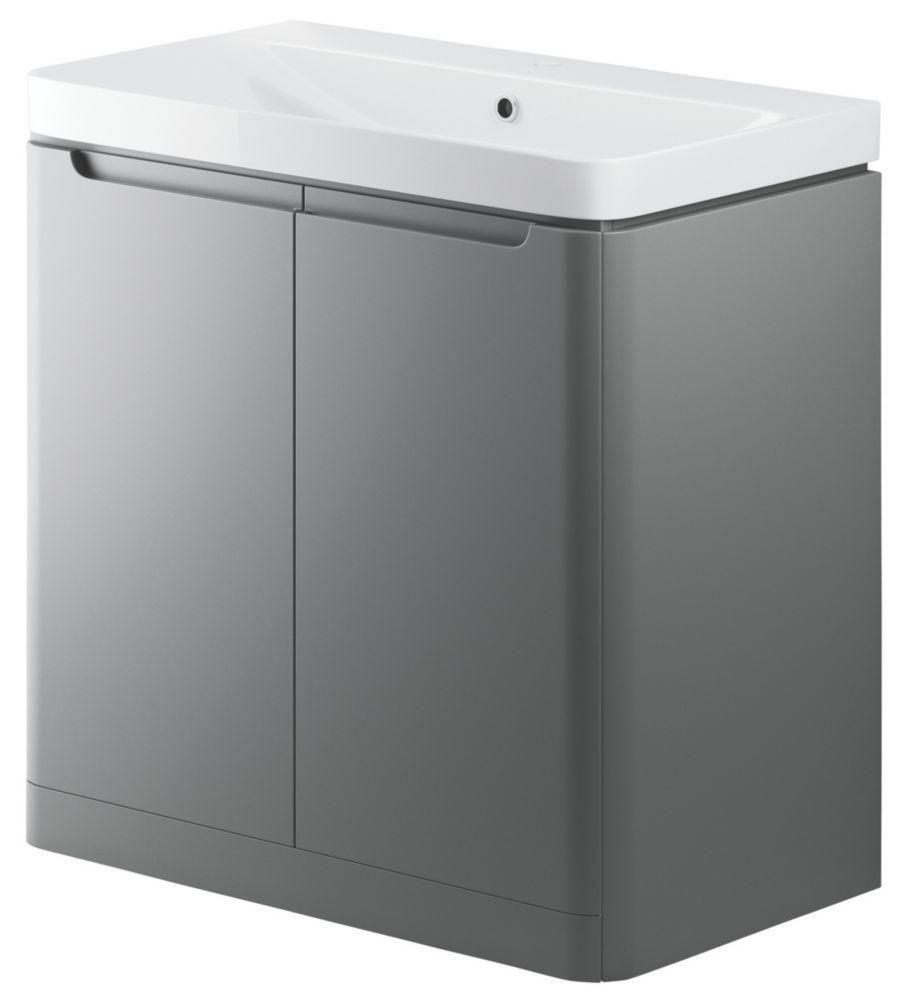 Image of Floorstanding Vanity Unit & Basin Matt Grey 805mm x 460mm x 840mm 
