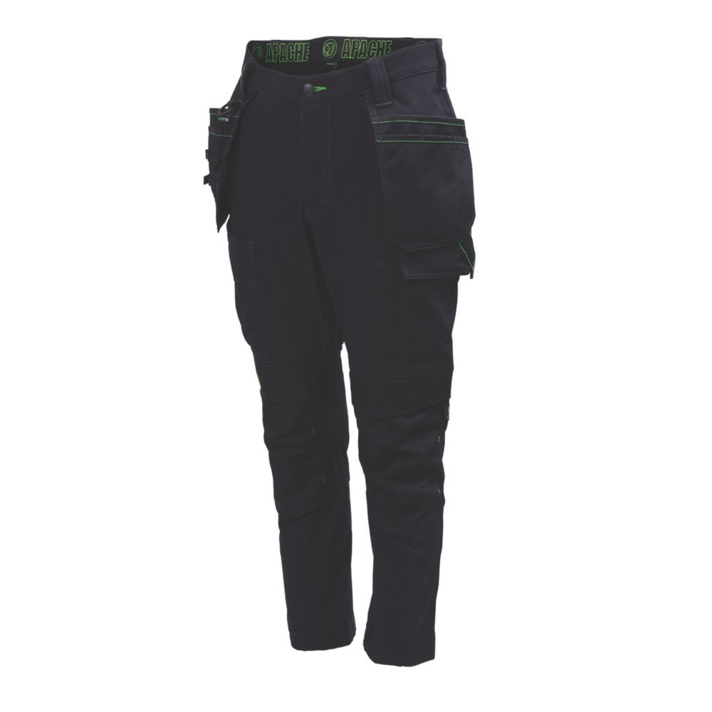 Image of Apache Calgary Stretch Trouser Black 40" W 29" L 