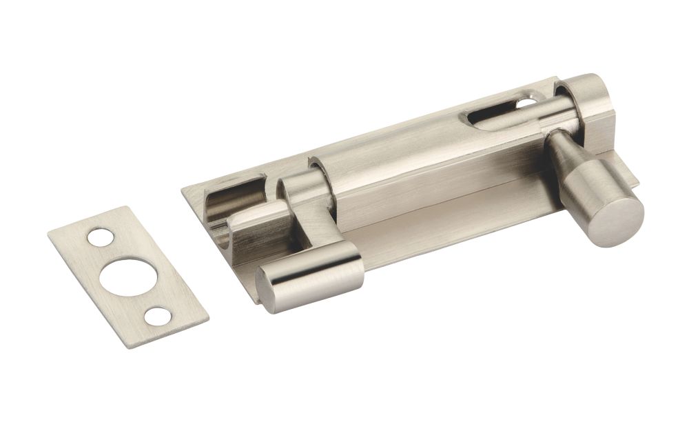 Image of Smith & Locke Necked Door Bolt Satin Nickel 76mm 