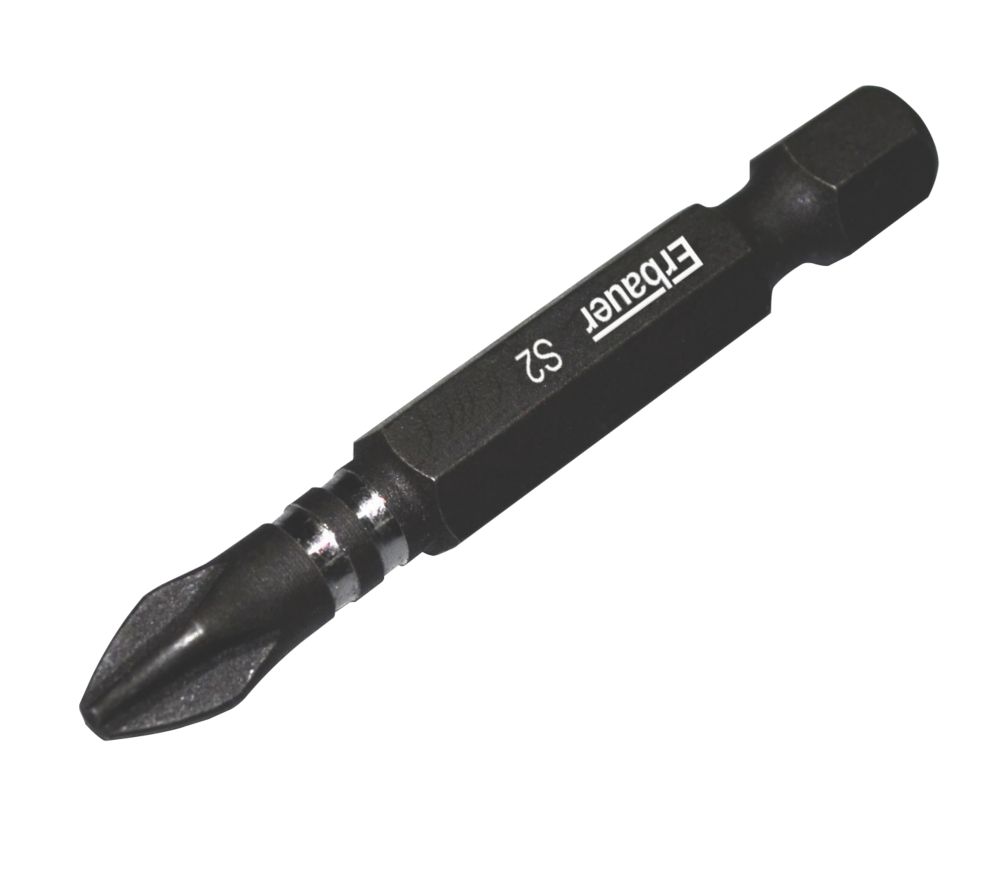Image of Erbauer 1/4" 50mm Hex Shank PH2 Impact Screwdriver Bits 3 Pack 