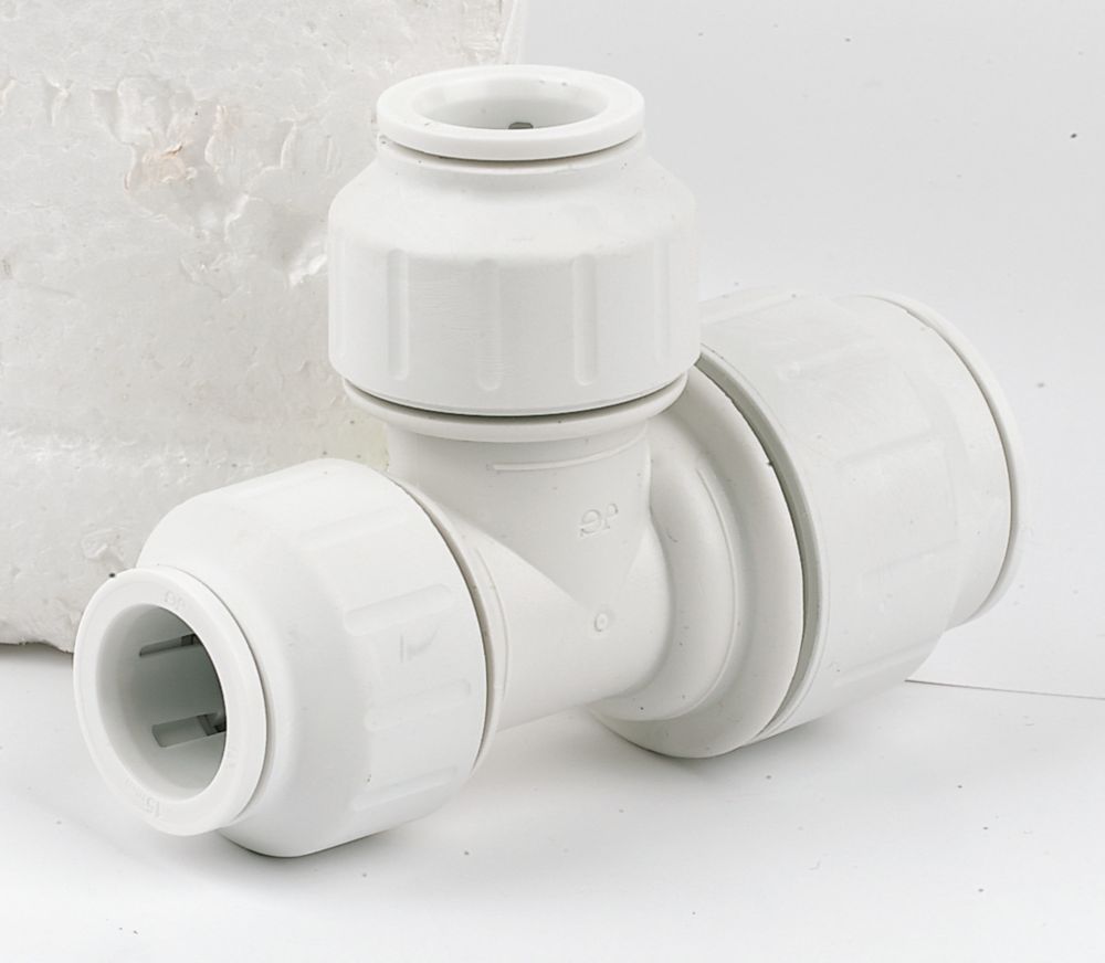 Image of JG Speedfit Plastic Push-Fit Reducing Tee 22mm x 15mm x 15mm 