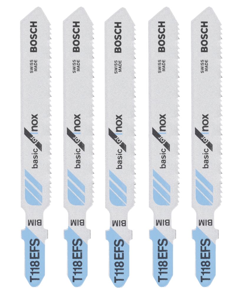 Image of Bosch T118EFS Sheet Stainless Steel Jigsaw Blade 83mm 5 Pack 