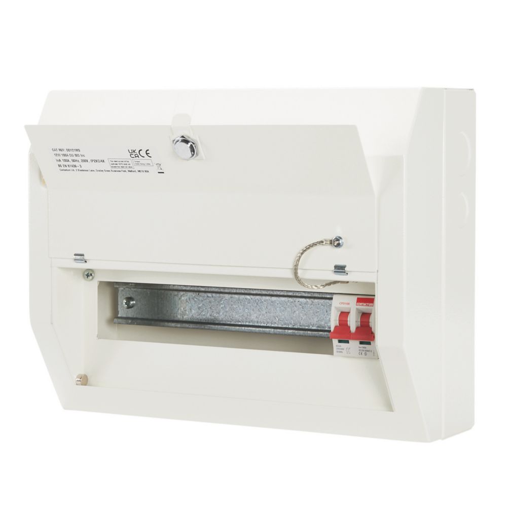 Image of Contactum Defender 1.0 14-Module 12-Way Part-Populated Main Switch Consumer Unit 