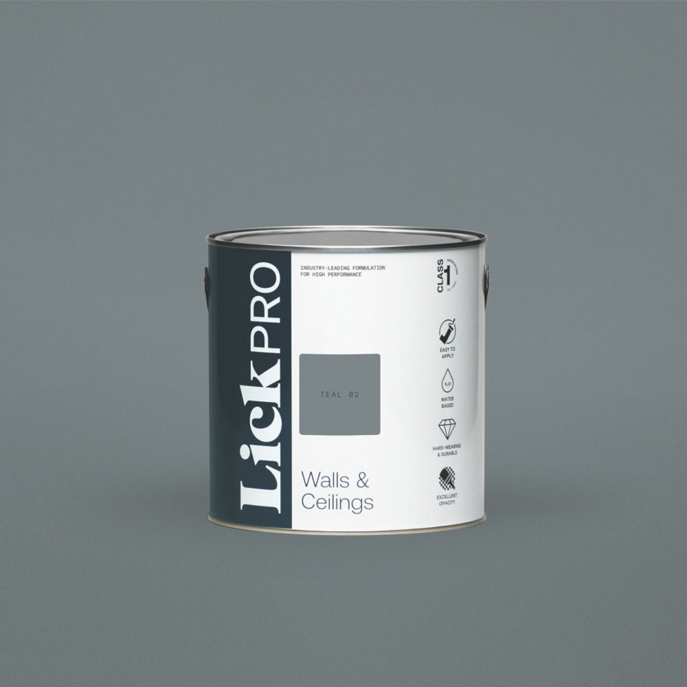 Image of LickPro Eggshell Teal 02 Emulsion Paint 2.5Ltr 