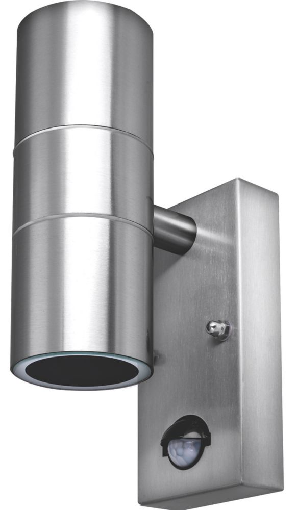 Image of Luceco LEXDSSUDPIR-03 Outdoor Decorative External Wall Light With PIR & Photocell Sensor Stainless Steel 