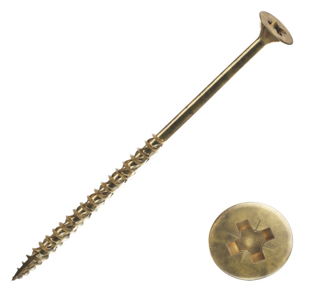 Image of Goldscrew PZ Double-Countersunk Self-Tapping Multipurpose Screws 6mm x 100mm 100 Pack 