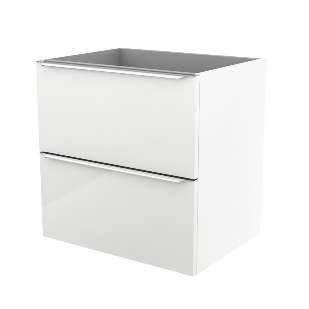 Image of Imandra Wall-Mounted Vanity Unit Gloss White 600mm x 450mm x 600mm 