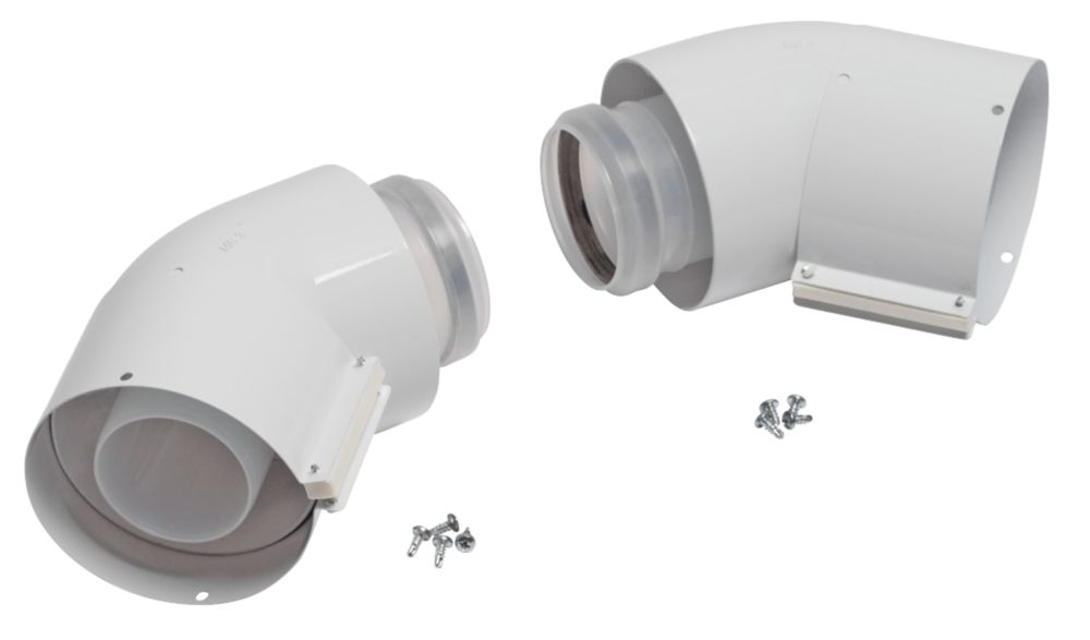 Image of Vaillant 60/100 Flue Elbow White 45Â° 2 Pack 