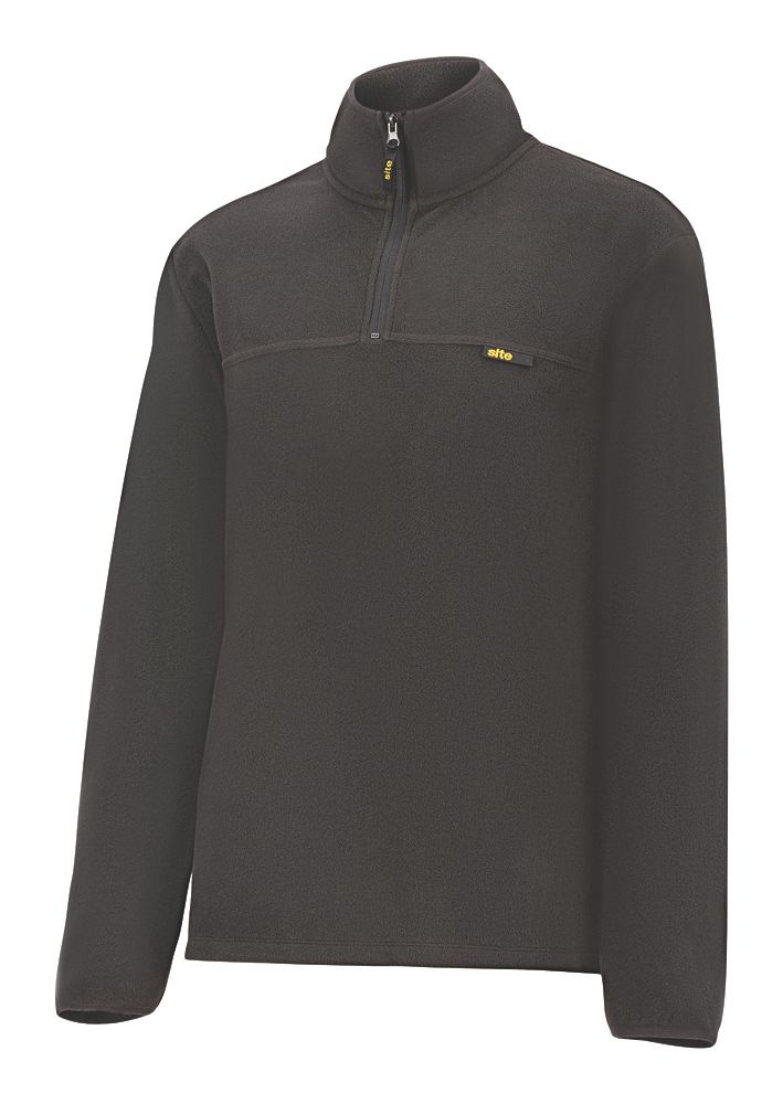 Image of Site Blockley 1/4 Zip Fleece Black Large 46" Chest 