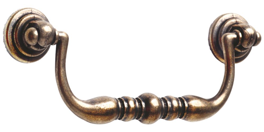 Image of Decorative Cabinet Handles Antique Brass 96mm 2 Pack 