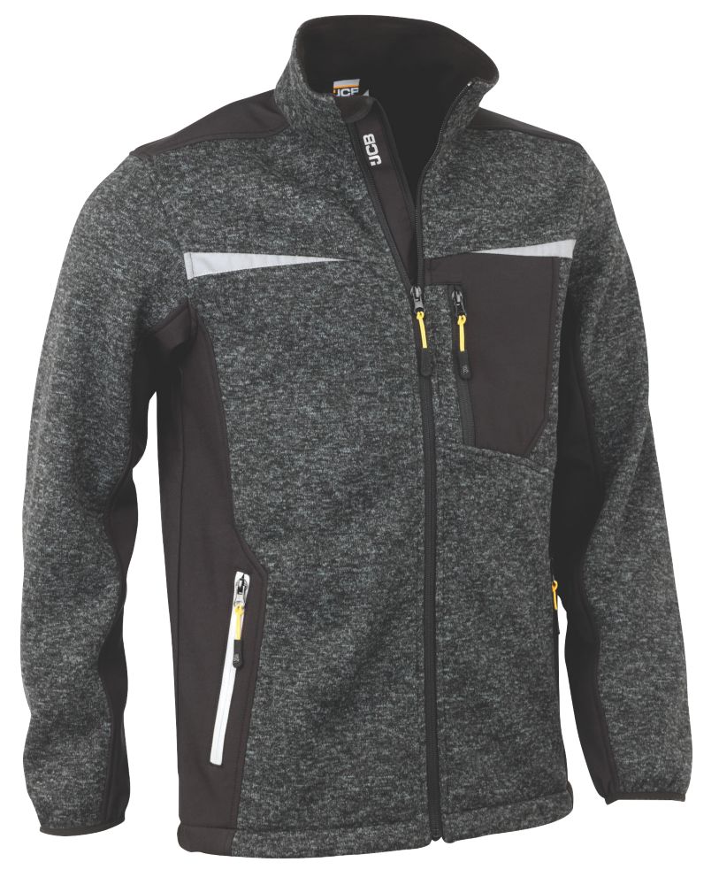 Image of JCB D+IF Full Zip Jumper Grey Marl Large 46" Chest 