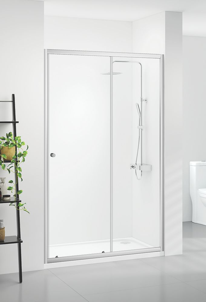 Image of Triton Neo Six Framed Rectangular Sliding Shower Door Chrome 1100mm x 1850mm 