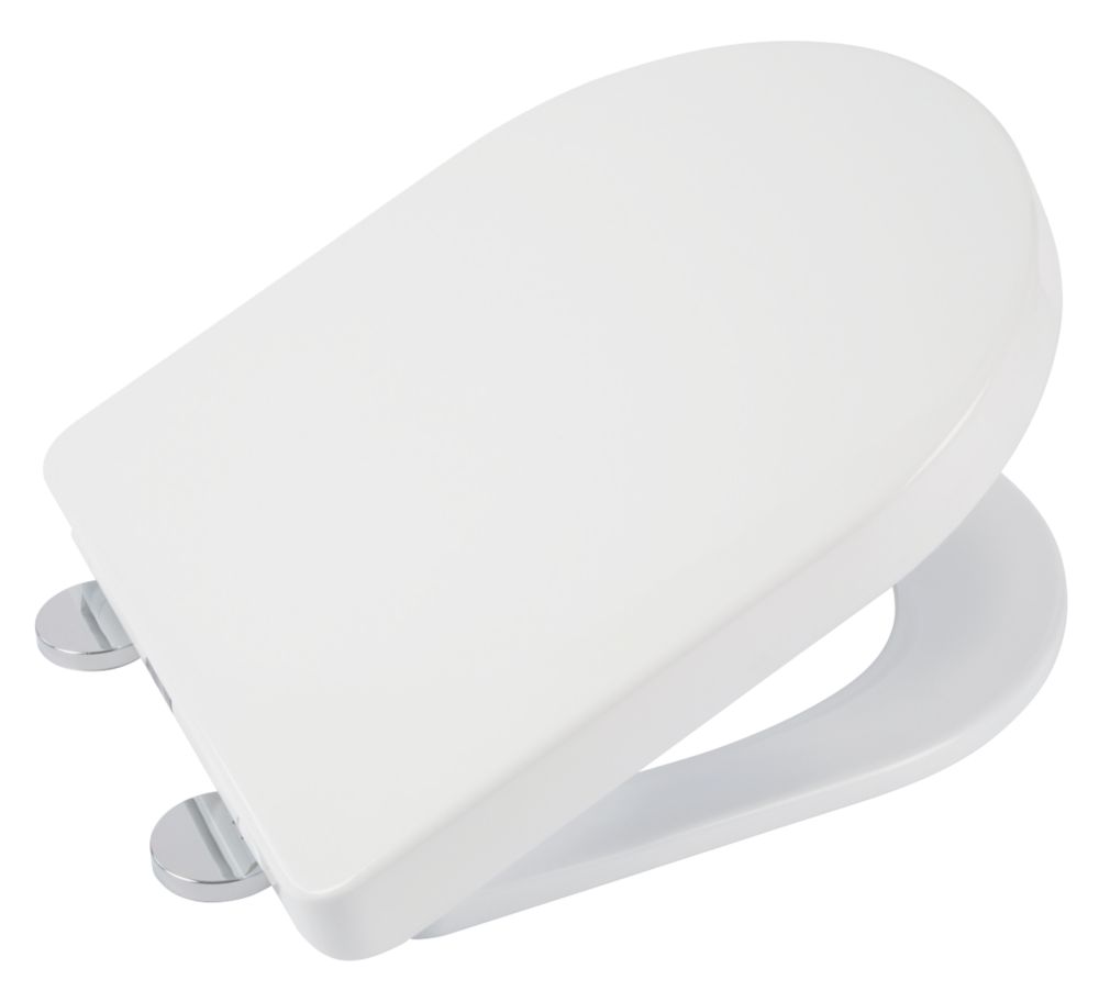 Image of Croydex Eyre Soft-Close with Quick-Release Toilet Seat Thermoset Plastic White 