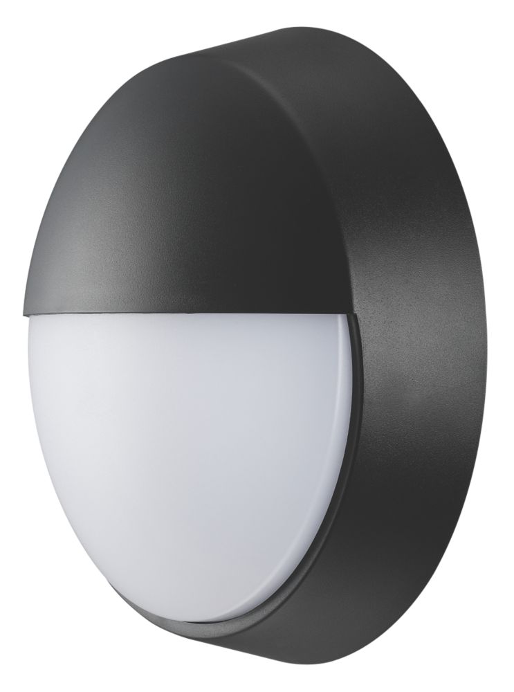 Image of Luceco Eco Outdoor Round LED Eyelid Bulkhead Black / White 10W 400lm 