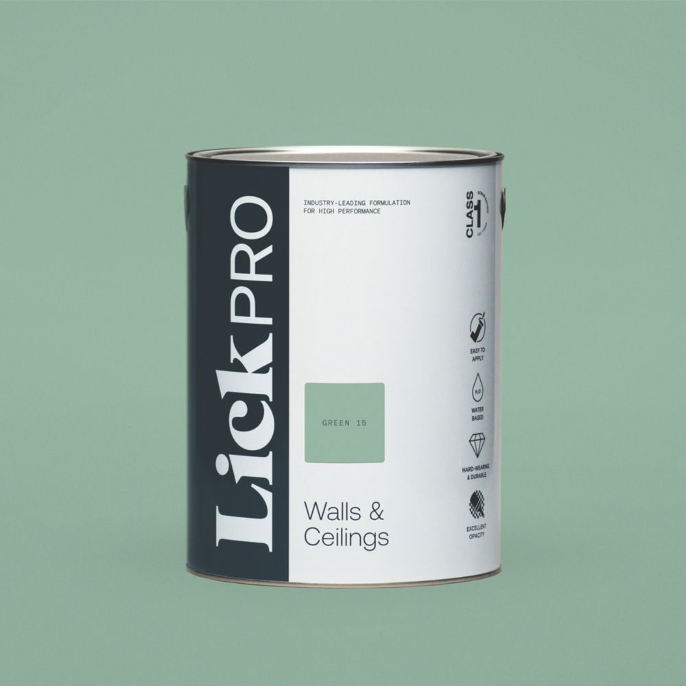 Image of LickPro Eggshell Green 15 Emulsion Paint 5Ltr 