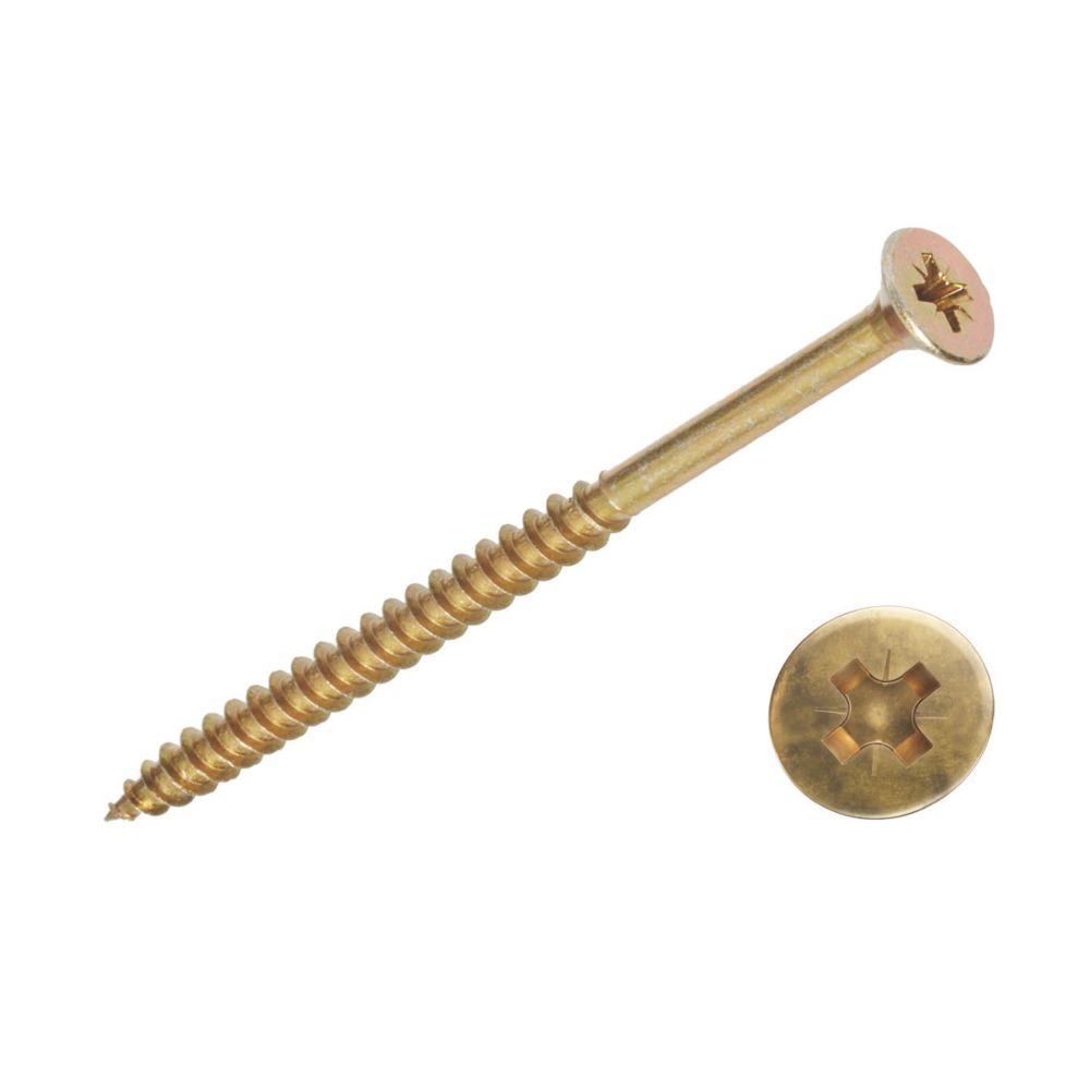Image of Goldscrew PZ Double-Countersunk Self-Tapping Multipurpose Screws 5mm x 80mm 100 Pack 