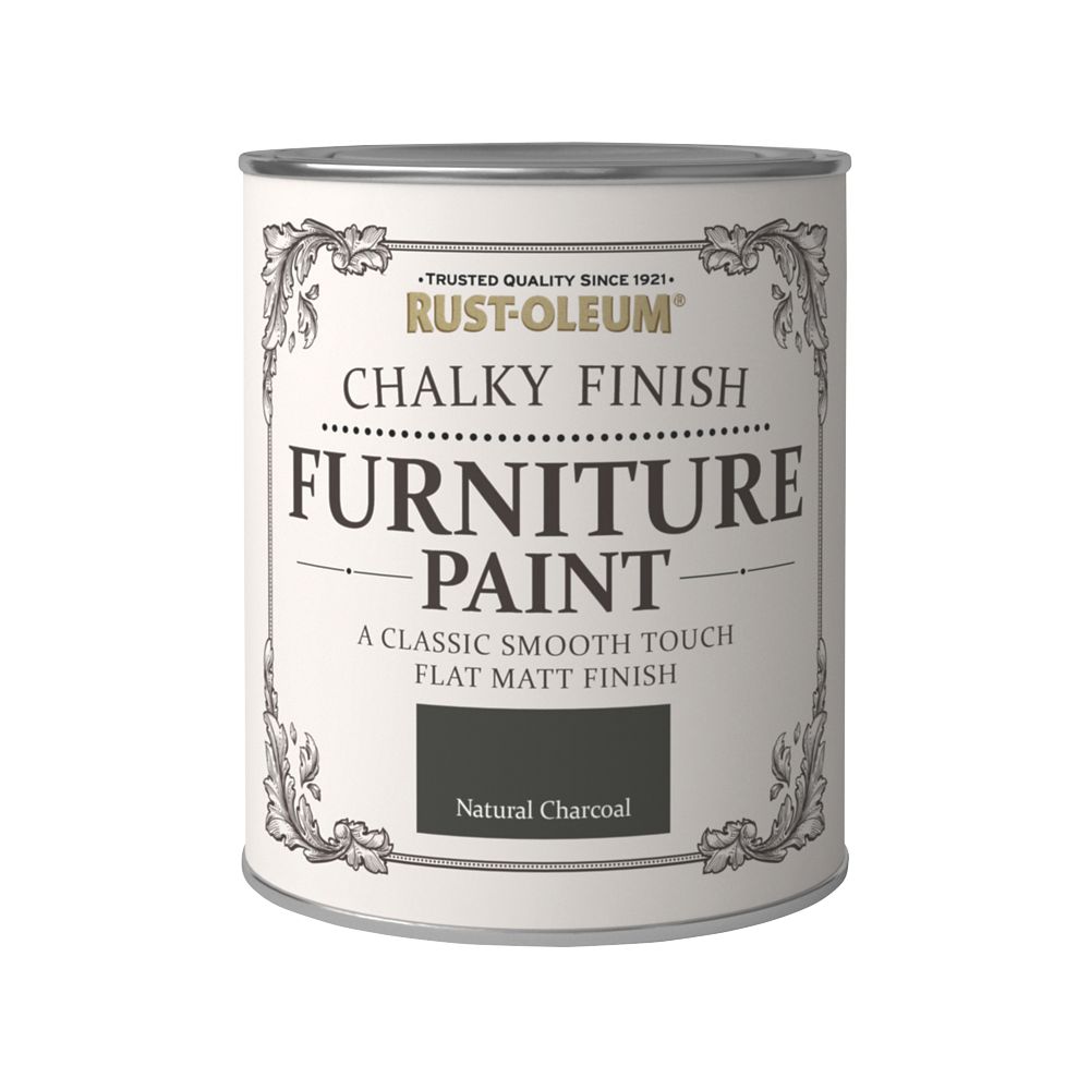 Image of Rust-oleum Universal Furniture Paint Chalky Natural Charcoal Black 750ml 