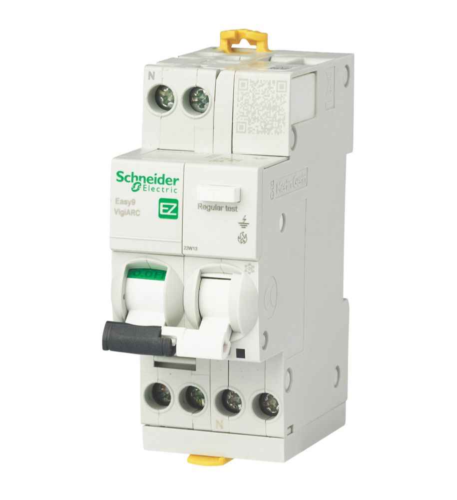 Image of Schneider Electric Easy9 20A 30mA DP Type B AFDD RCBO 