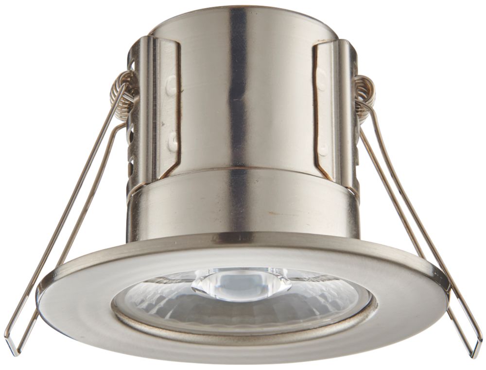 Image of LAP Cosmoseco Fixed Fire Rated LED Downlight Satin Nickel 5.8W 450lm 