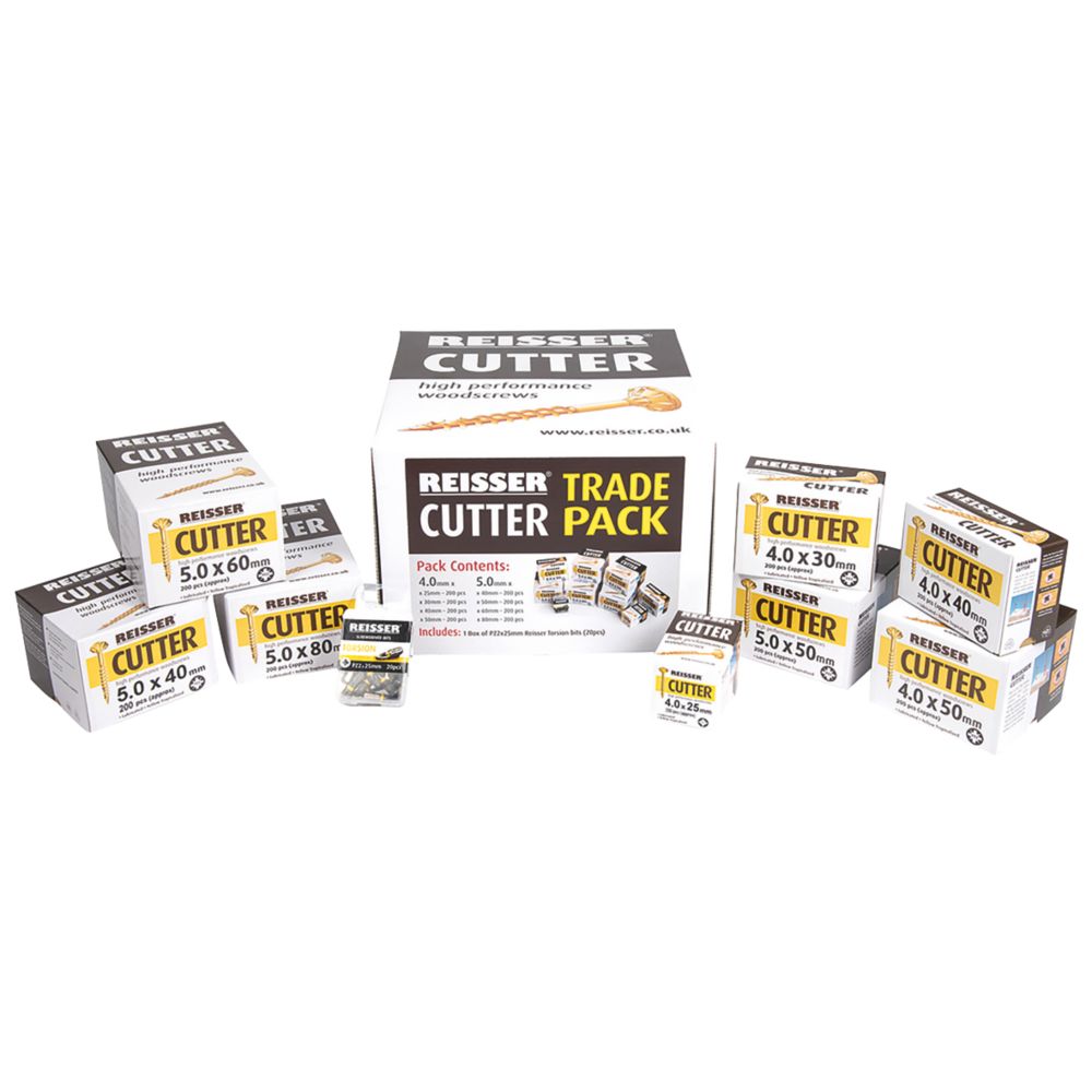 Image of Reisser Cutter PZ Countersunk High Performance Woodscrew Trade Pack 1620 Pieces 