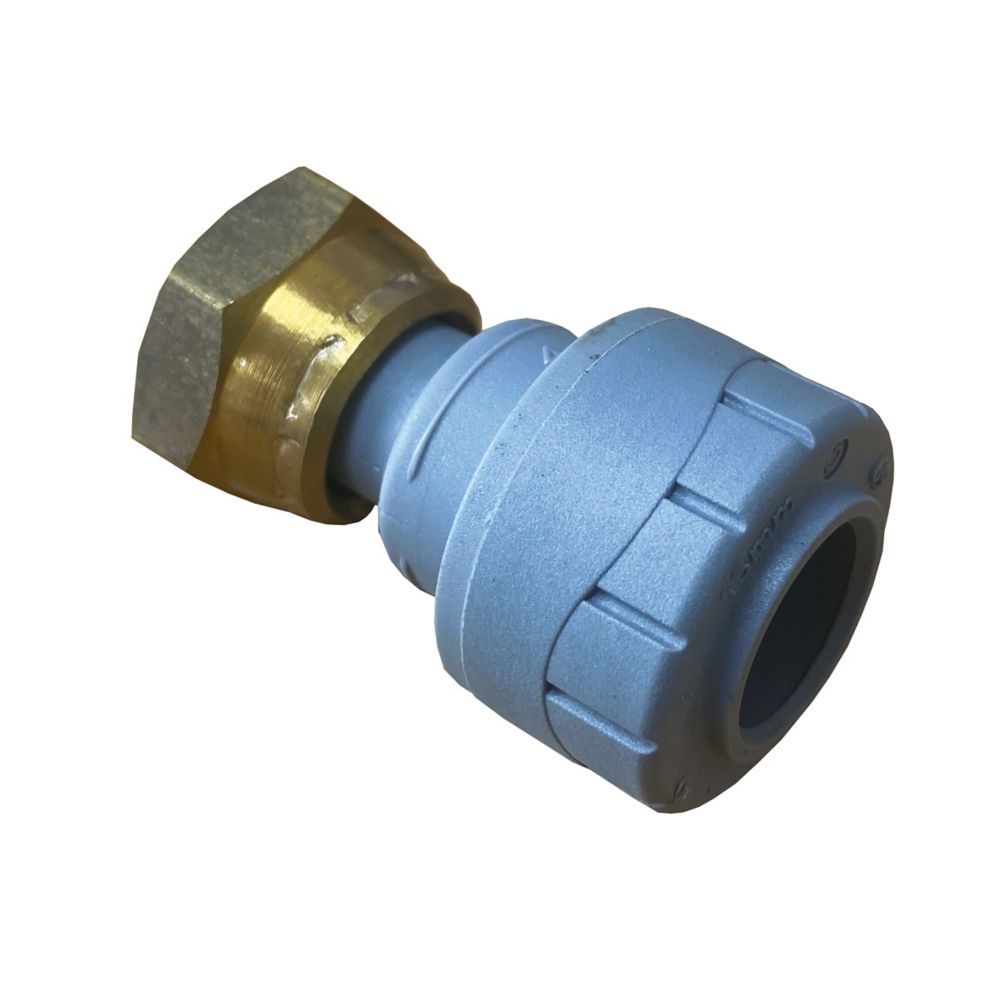 Image of PolyPlumb Plastic Push-Fit Straight Tap Connector 15mm x 1/2" 