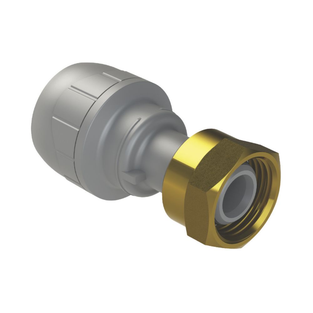 Image of PolyPlumb Plastic Push-Fit Straight Tap Connector 15mm x 1/2" 