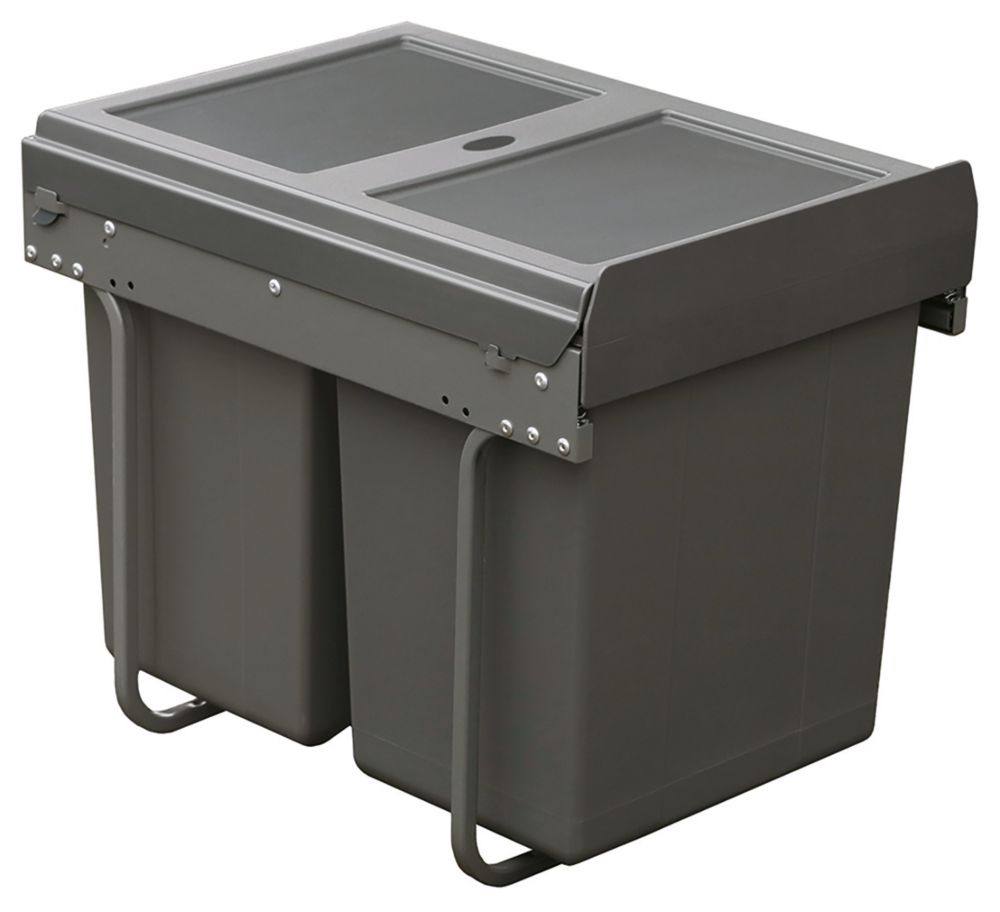Image of Hafele Kitchen Cabinet Pull-Out Bin Grey 40Ltr 